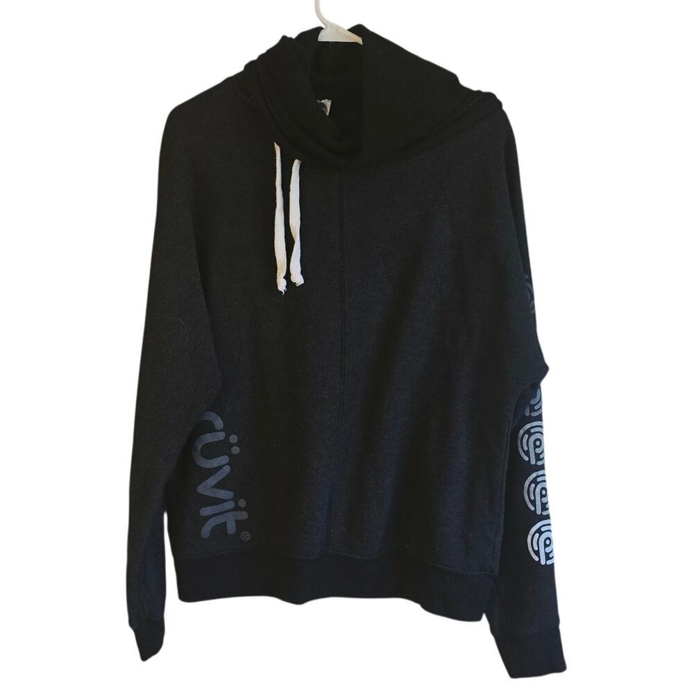 Pruvit black snug neck hoodie size large